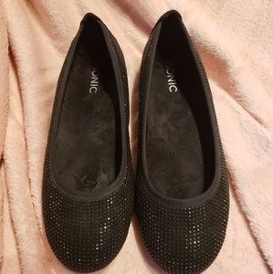 Black Sparkle Flats